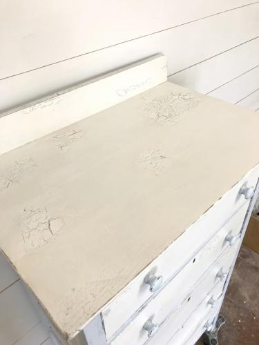 Top of Chest of Drawers Crackle Finish