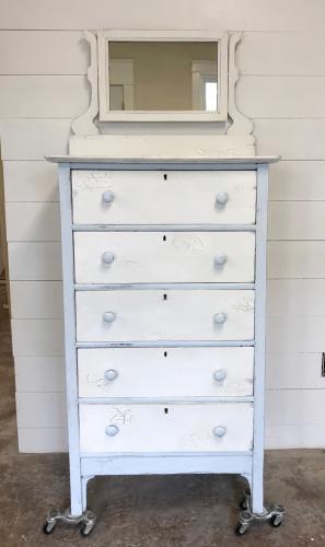 Frontal View Painted Chest of Drawers